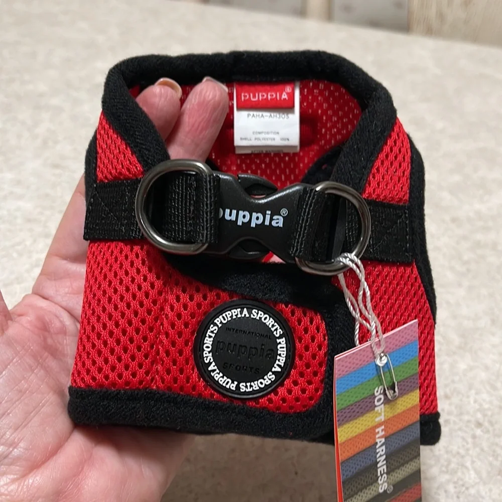 BNWT PUPPIA SPORTS RED & BLACK SOFT HARNESS B FOR DOGS SIZE SMALL